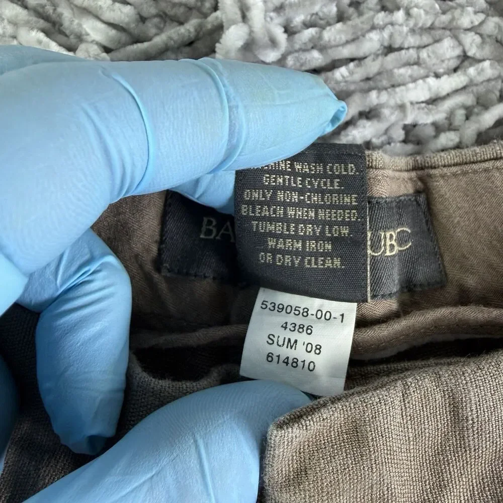 Banana Republic Linen Pants Mens 35x32 Brown Chino Summer Preppy Business Work